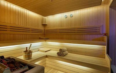relaxing hot sauna available at Mersin HiltonSA.