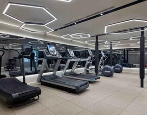 well equipped fitness center with treadmills at Hagia Sofia Mansions Istanbul, Curio Collection by Hilton.