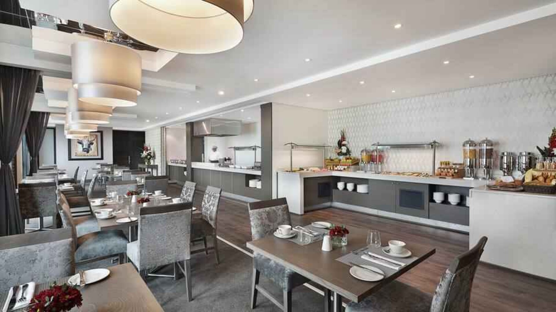 Dining area suitable for co-working at the Legend Hotel Lagos Airport, Curio Collection by Hilton.