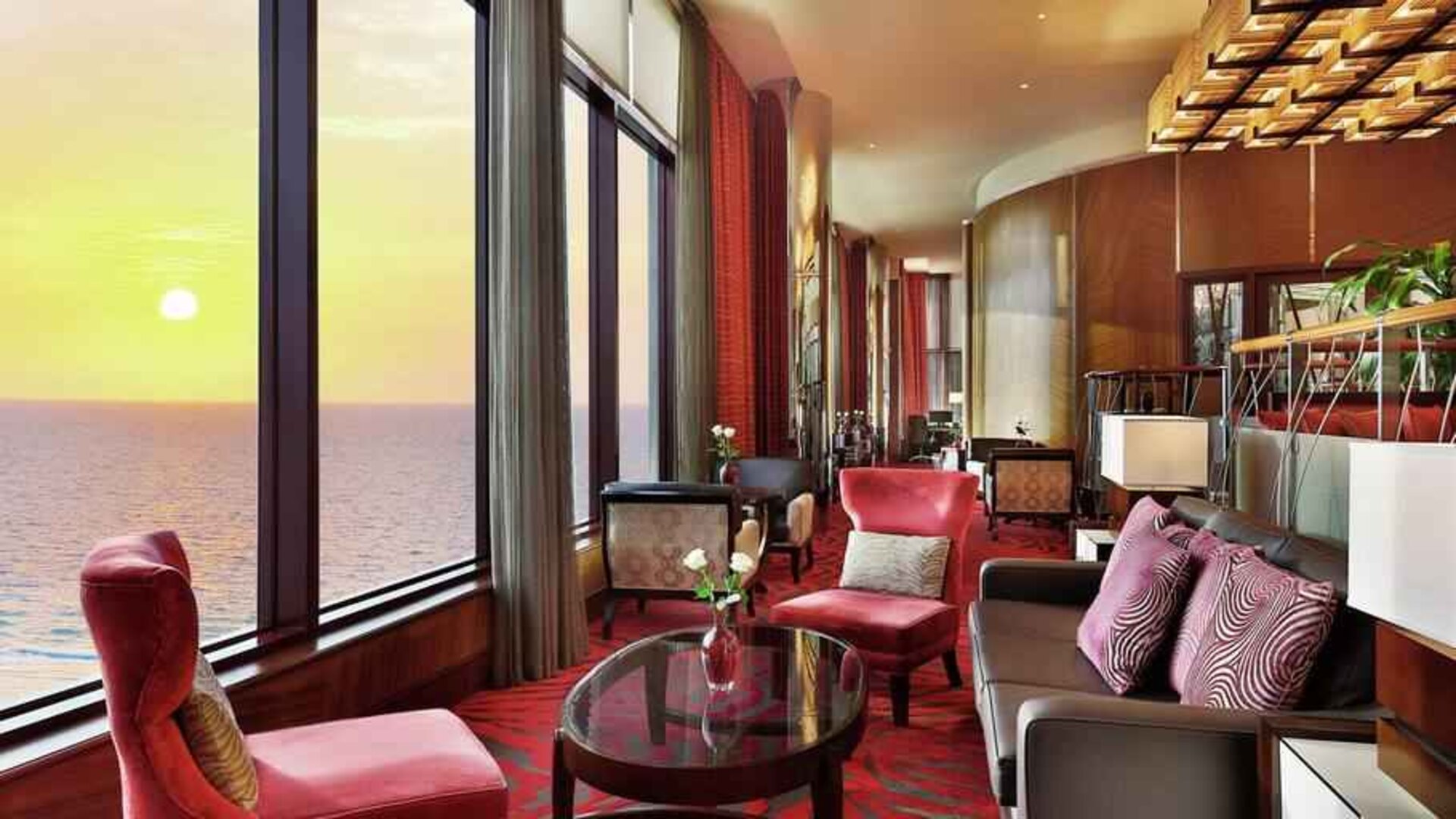 Hotel workspace with view at the Jeddah Hilton.