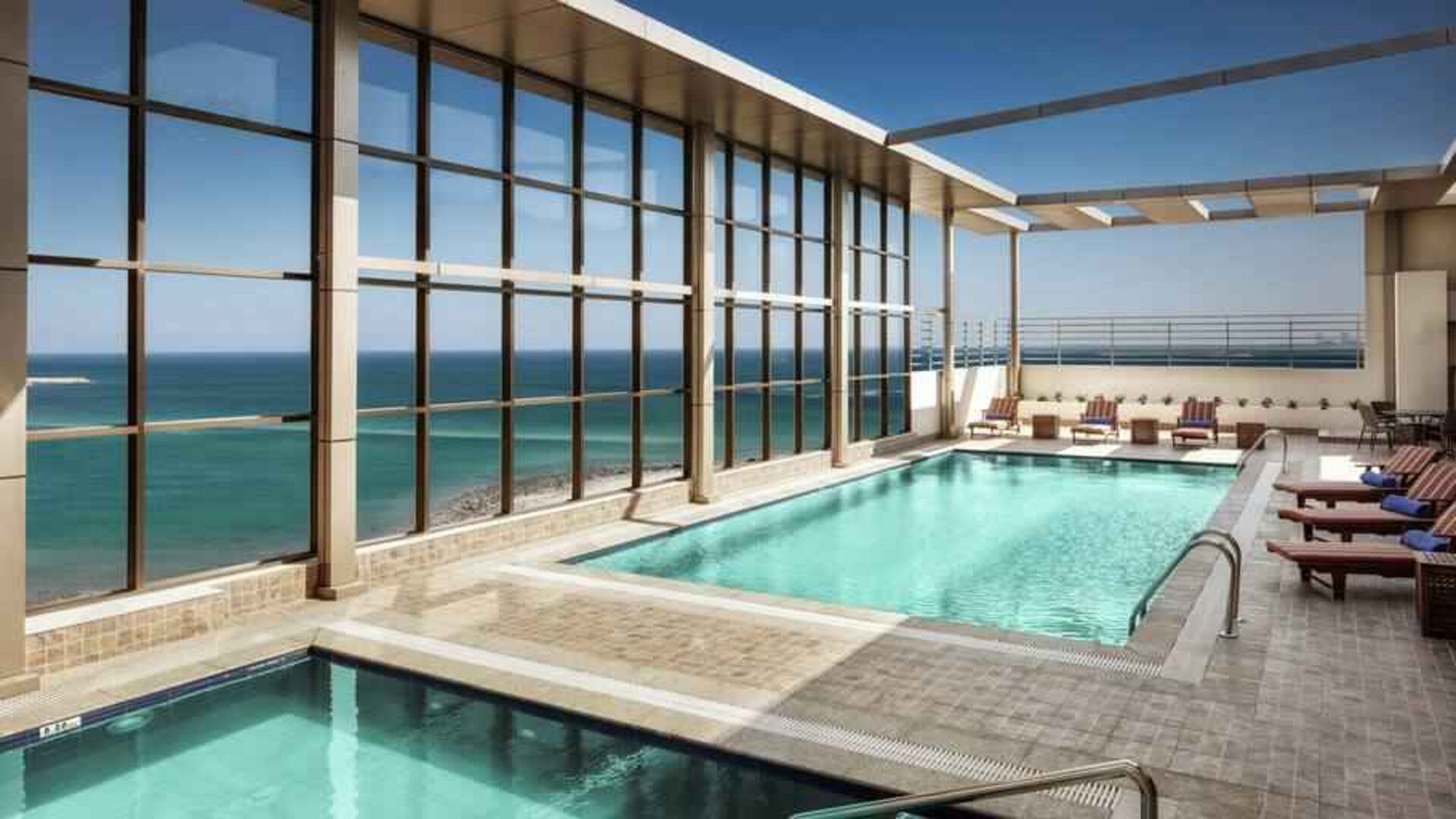 Relaxing outdoor pool at the Hilton Garden Inn Al Jubail.