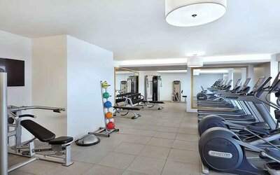 Fitness center at the Hilton Makkah Convention Hotel.