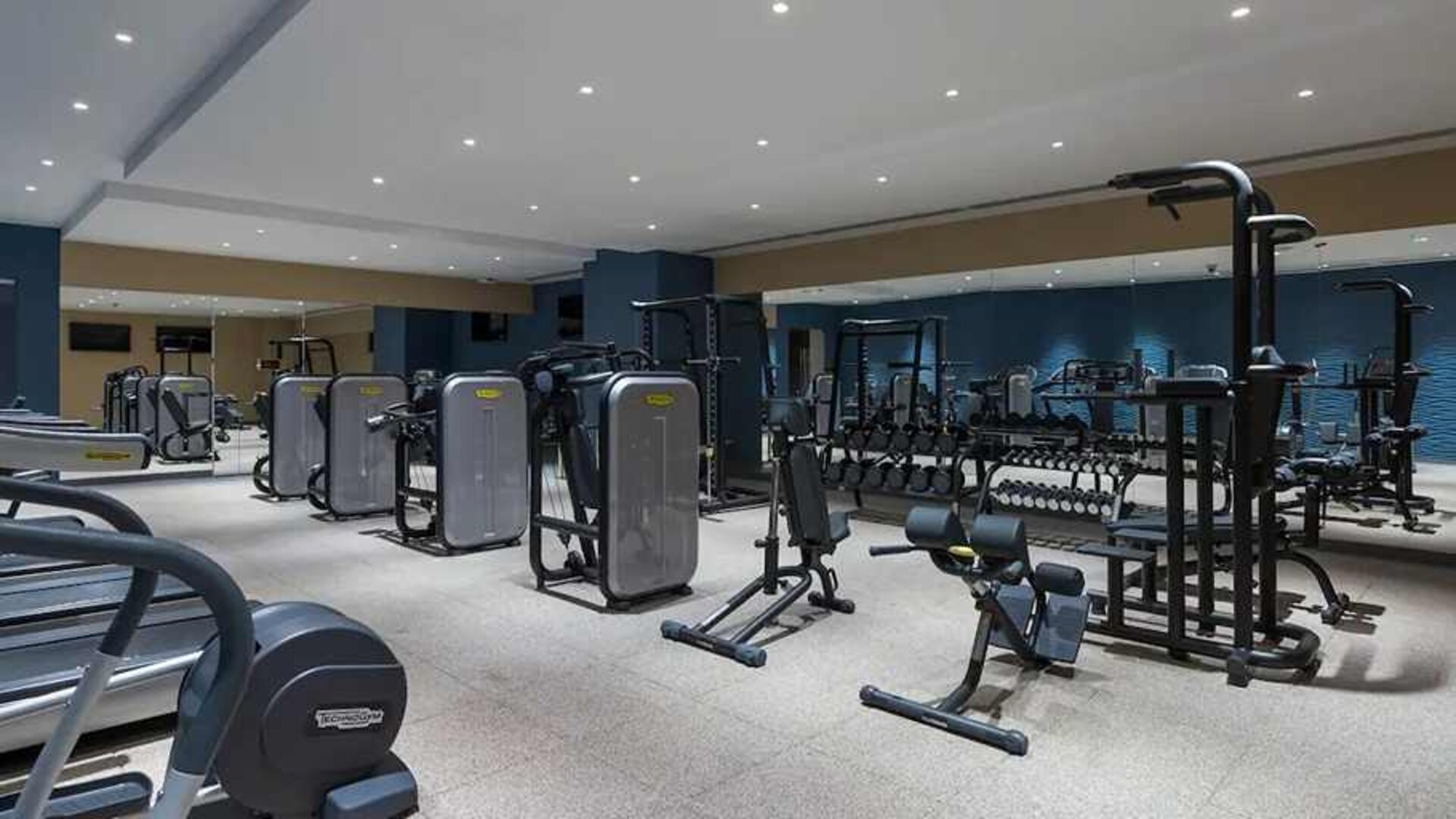 well equipped fitness center at Hilton Astana.