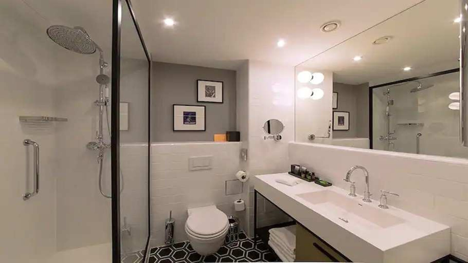 clean and spacious bathroom with shower at Canopy by Hilton Zagreb City Centre.