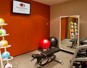 well equipped fitness center at DoubleTree by Hilton Luxembourg.