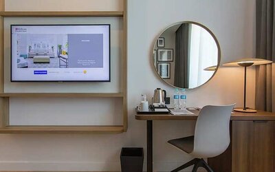 each bedroom is equipped with a work station with desk and chair ideal for working remotely at Hilton Garden Inn Zagreb - Radnicka.