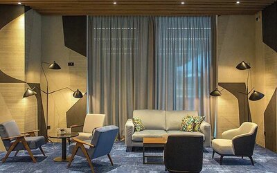 comfortable lobby and coworking space at Hilton Garden Inn Zagreb - Radnicka.