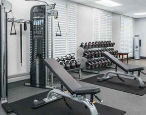 well-equipped fitness center at Hampton Inn & Suites Tampa-Ybor City/Downtown.