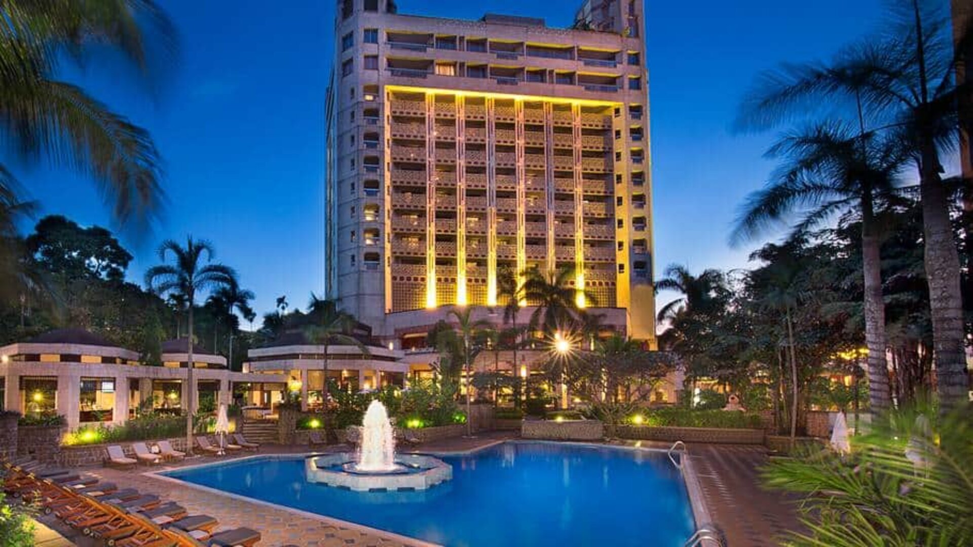 Outside pool at the Hilton Yaounde.