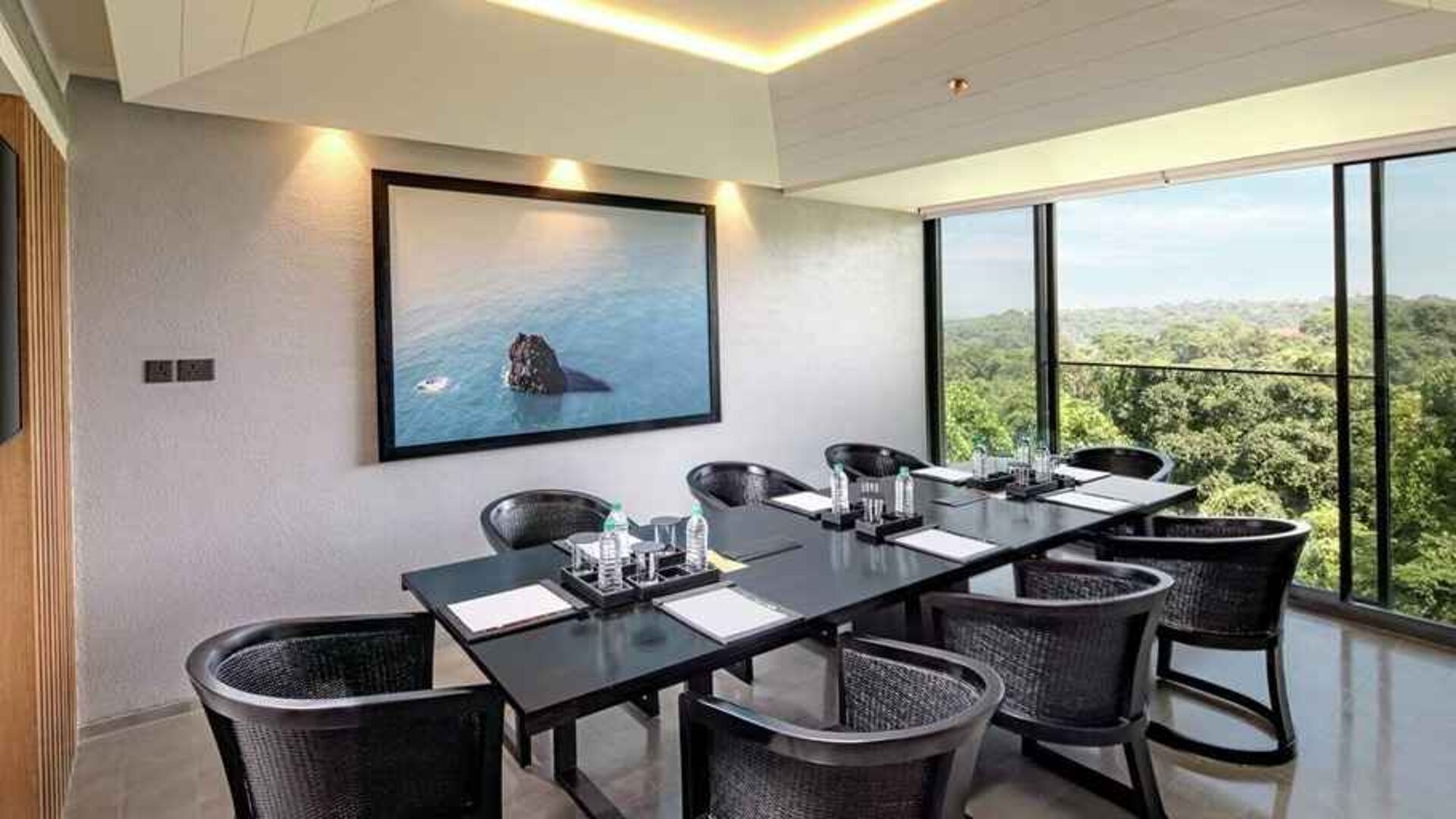 professional meeting room with beautiful nature views at DoubleTree by Hilton Goa - Panaji.