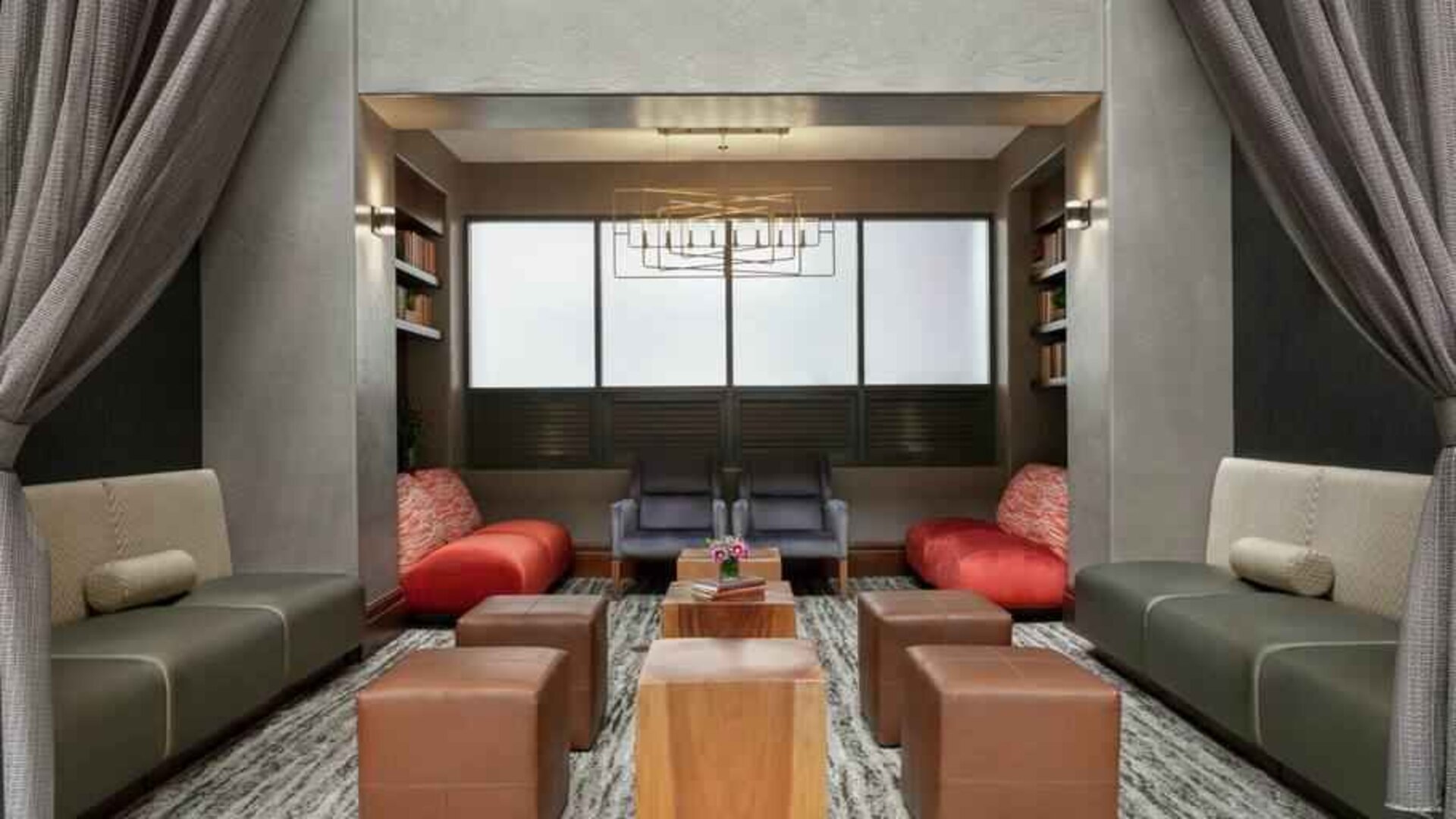 Comfortable lounge perfect for co-working at the Embassy Suites by Hilton Los Angeles Downey.