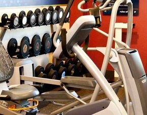 Fitness center at the Hampton Inn East Windsor.