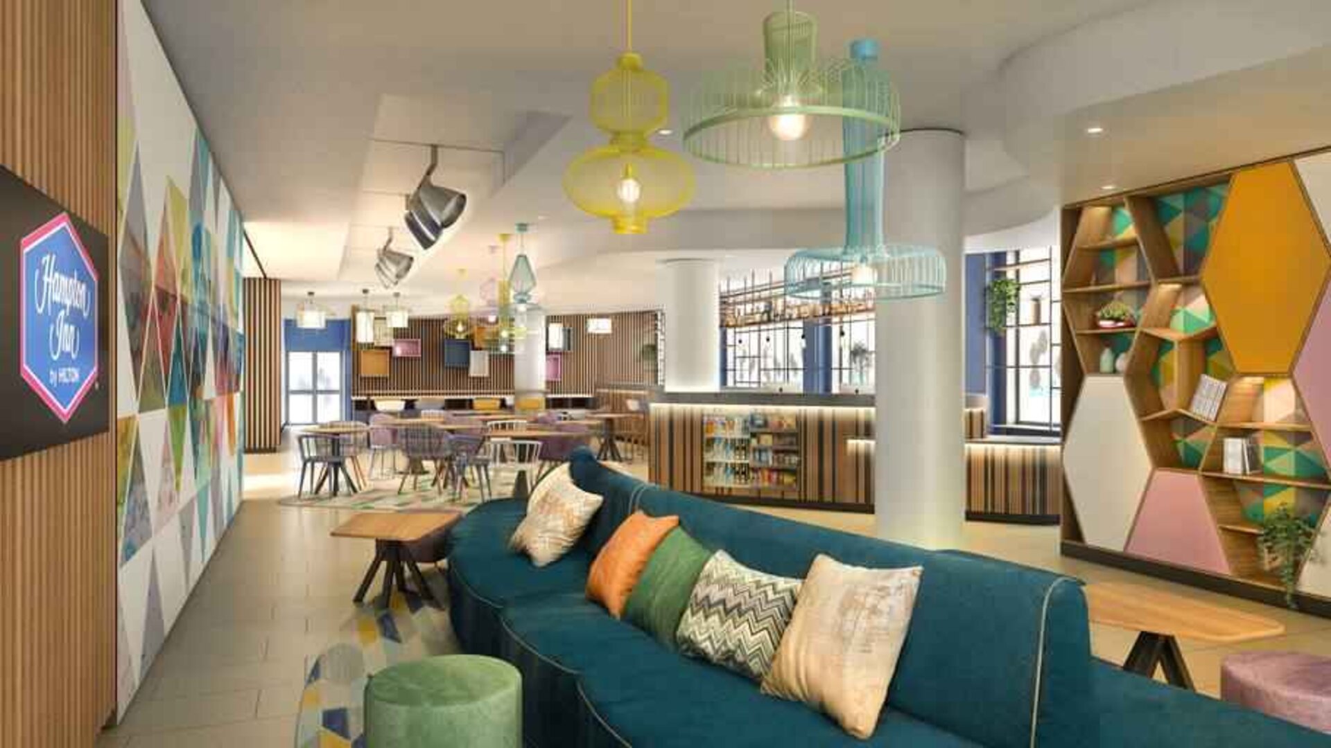 Hotel workspace at the Hampton by Hilton Rome North Fiano Romano.