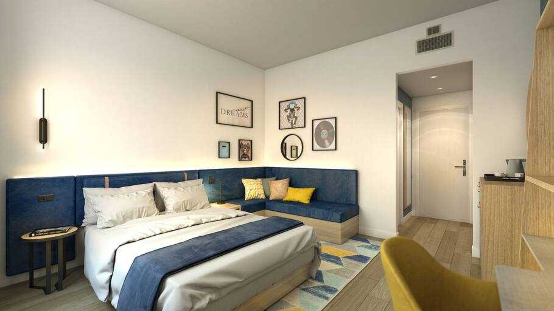 KIng bedroom at the Hampton by Hilton Rome North Fiano Romano.