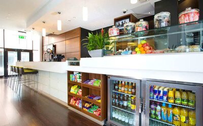 Snack bar and restaurant. 
