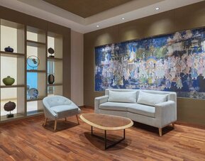 Lobby workspace at the DoubleTree by Hilton Jaipur Amer.