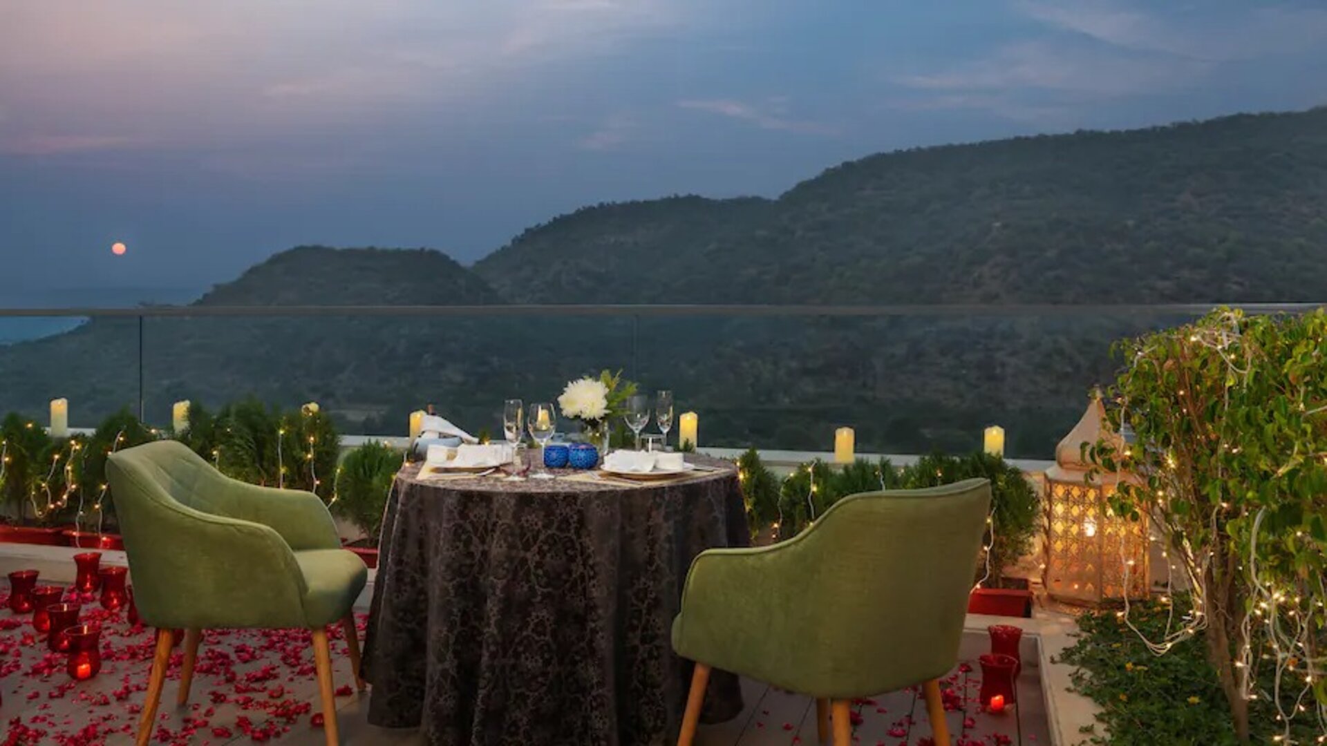 Beautiful outdoor terrace at the DoubleTree by Hilton Jaipur Amer.