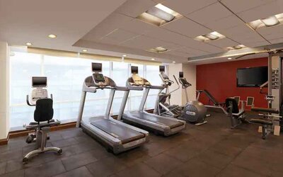 Fitness center at the Hilton Garden Inn New Delhi/Saket.