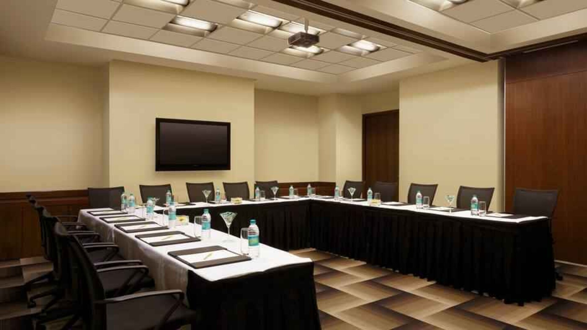 Meeting room. with u shape table at the Hilton Garden Inn New Delhi/Saket.