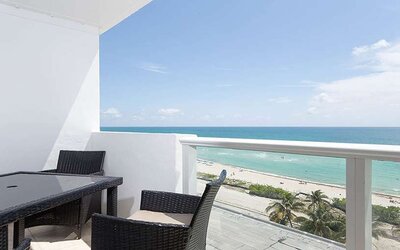 Hotel balcony perfect as workspace at New Point Miami.