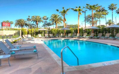 Relaxing outdoor pool at Residence Inn By Marriott LAX Airport.