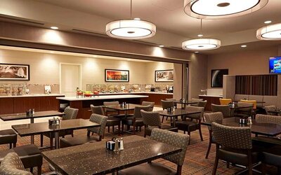 Dining area suitable for co-working at Residence Inn By Marriott LAX Airport.