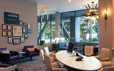 Business center available at H Hotel Los Angeles, Curio Collection By Hilton.
