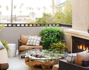 Terrace perfect for coworking  at The Ambrose Hotel Santa Monica.