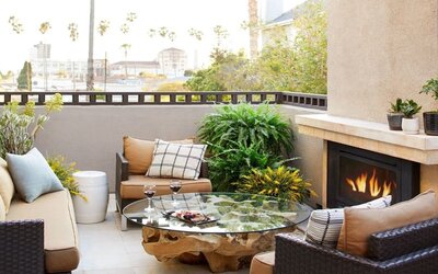 Terrace perfect for coworking  at The Ambrose Hotel Santa Monica.