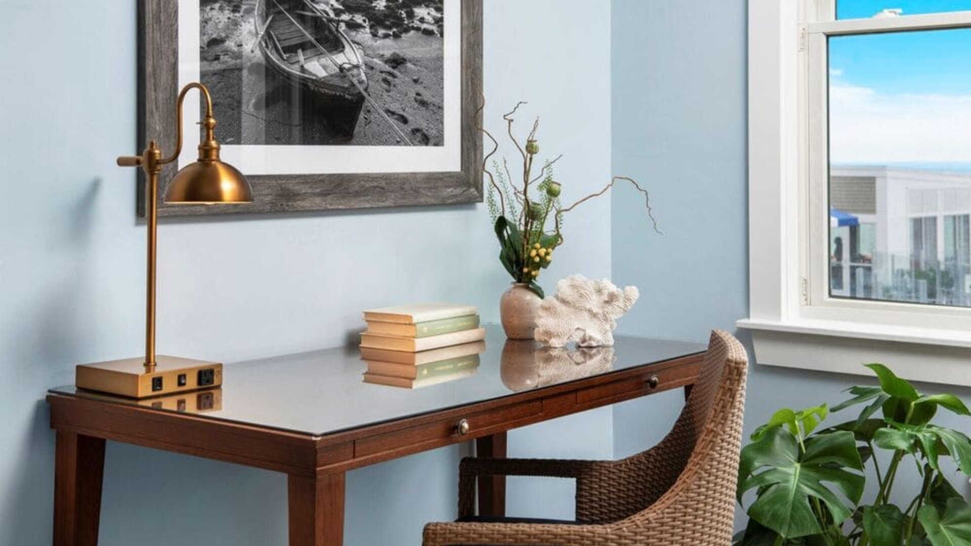 Work station at Sea Crest Beach Hotel.