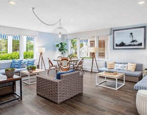 Lounge, lobby and coworking space at Sea Crest Beach Hotel.