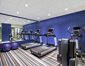Equipped fitness center at Aloft Manhattan Downtown - Financial District.
