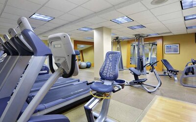 Fitness center available at Hilton Newark Airport.