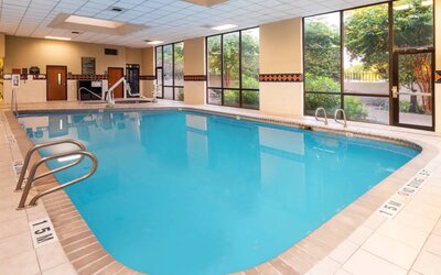 Refreshing indoor pool at Houston Marriott South At Hobby Airport.