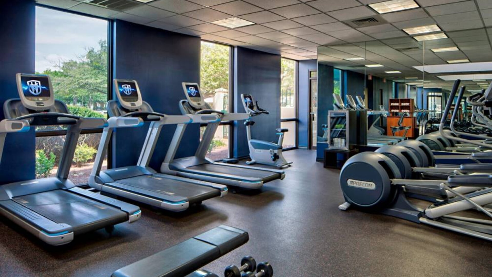 Fitness facility available at Houston Marriott South At Hobby Airport.