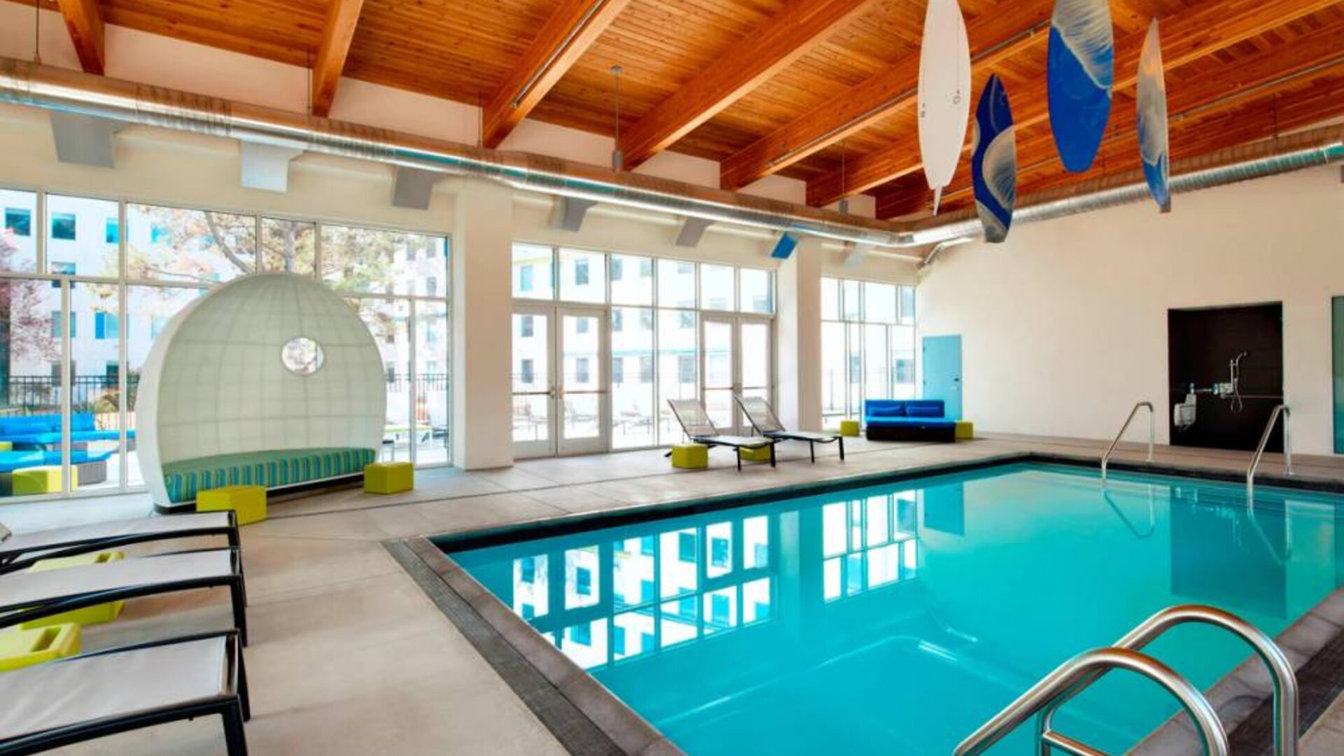 Refreshing indoor pool at Aloft SFO.