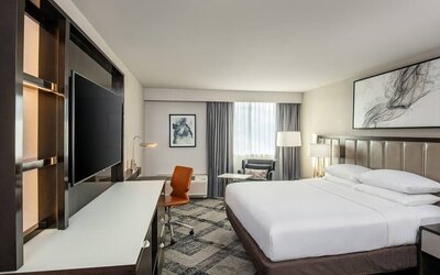 Day use room with work desk and natural light at DoubleTree By Hilton Washington DC North/Gaithersburg.