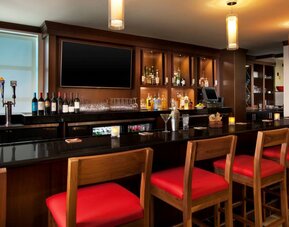 Hotel bar at Four Points By Sheraton San Francisco Airport.
