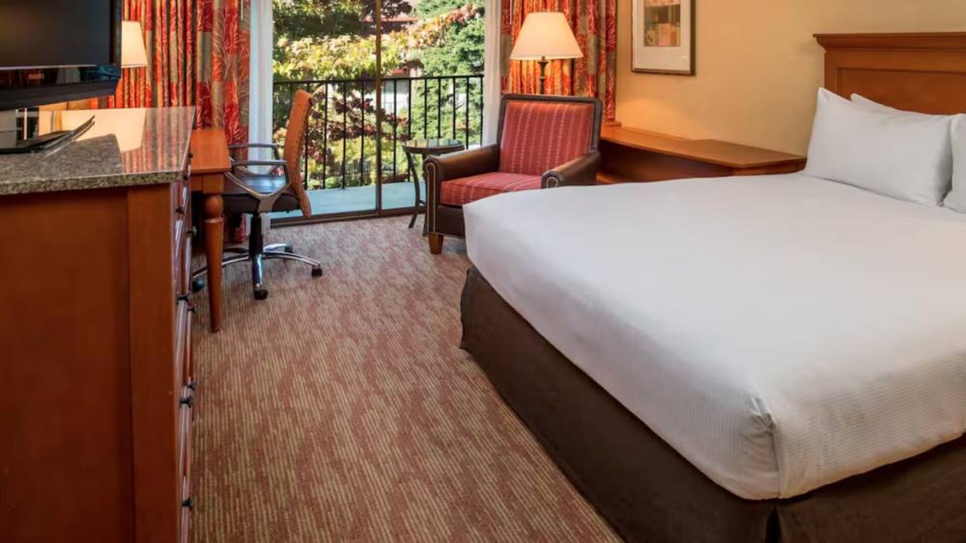 Day use room with balcony at DoubleTree By Hilton Seattle Airport.
