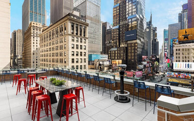 Rooftop bar at M Social Hotel Times Square.