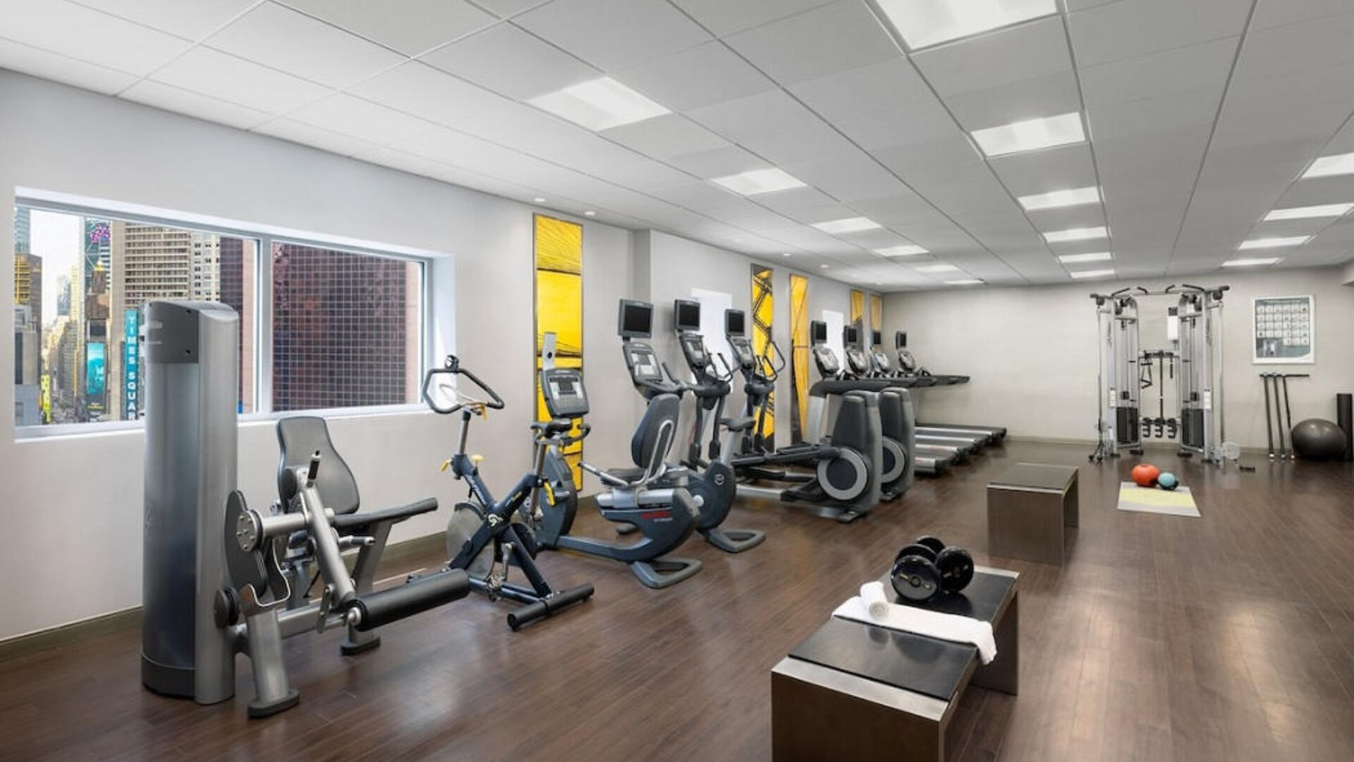Equipped fitness center at M Social Hotel Times Square.
