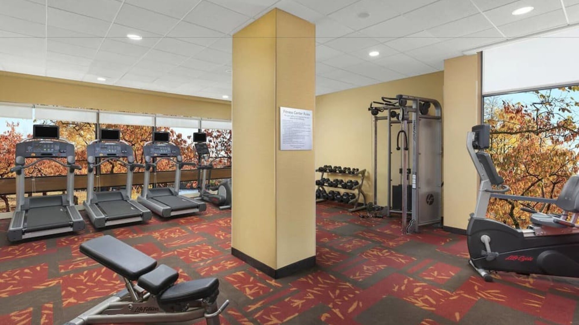 Well equipped fitness center at Courtyard Boston Cambridge.