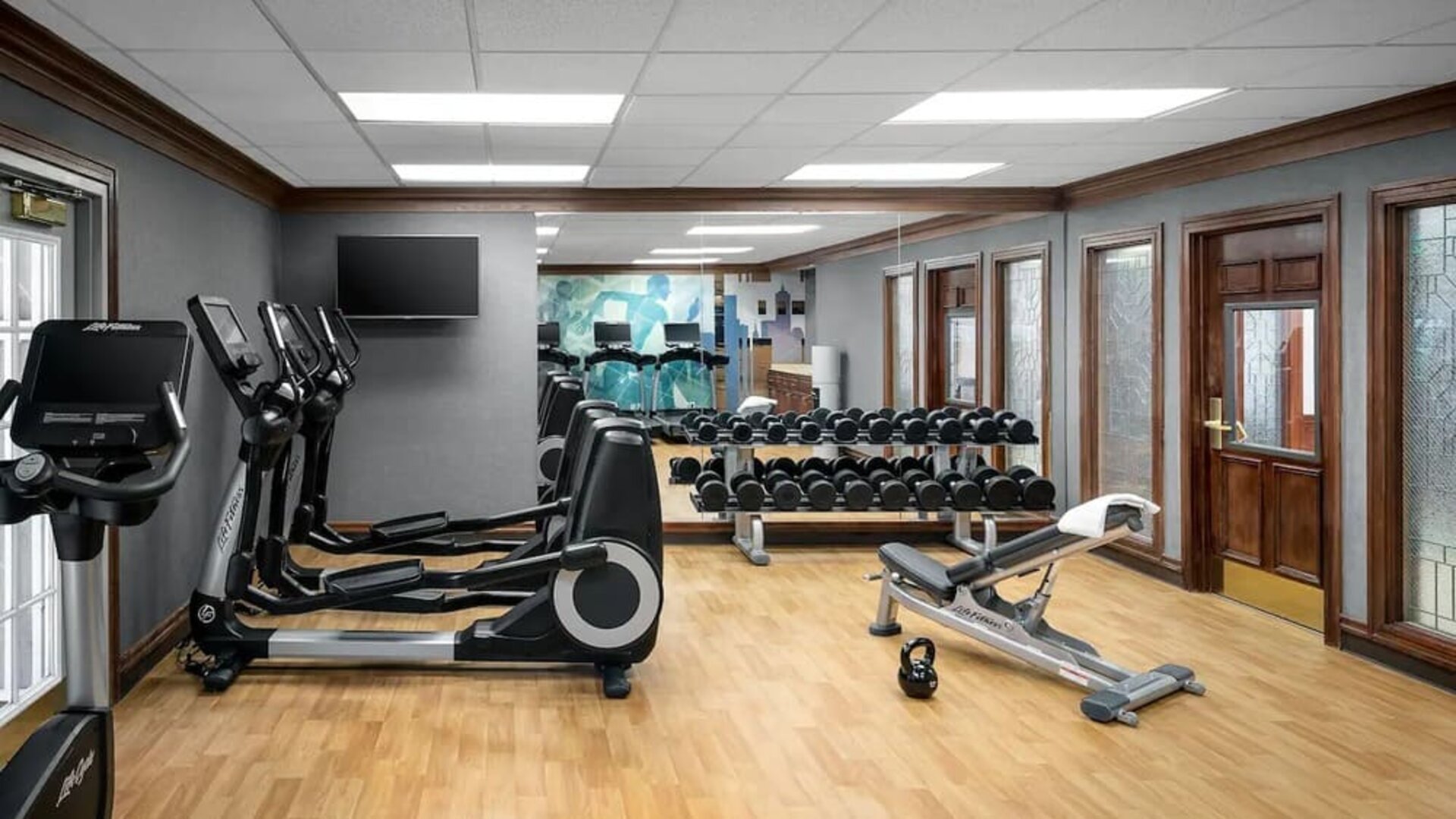Well equipped fitness center at Hyatt House Scottsdale.