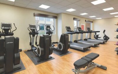 Fitness center available at Hyatt Place Portland Airport At Cascade Station.