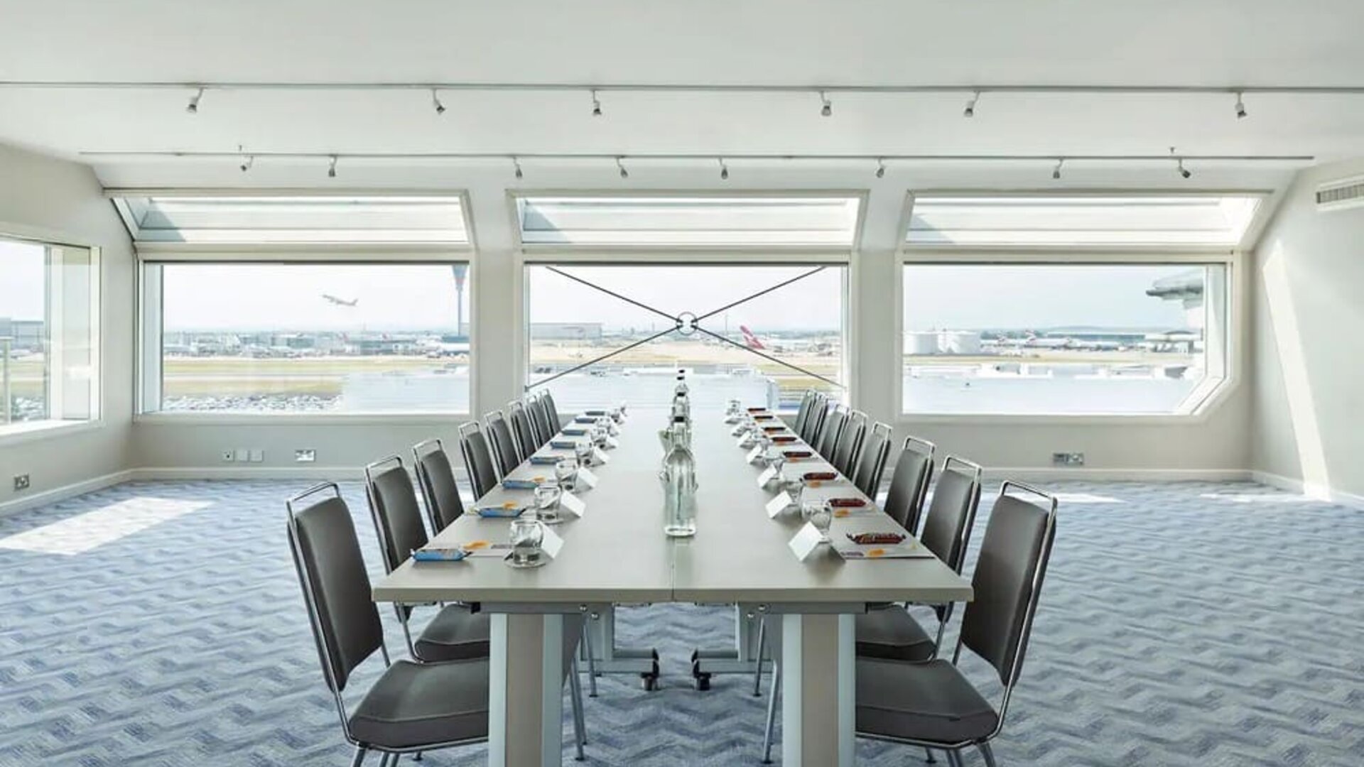 Professional meeting room at Hyatt Place London Heathrow Airport.