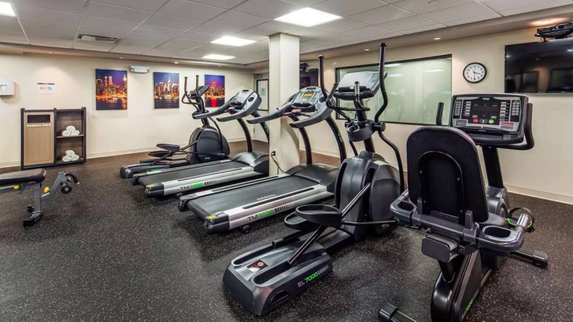 Fitness center at Best Western Premier NYC Gateway.