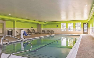 Refreshing indoor pool at La Quinta Inn & Suites Cleveland Airport West.