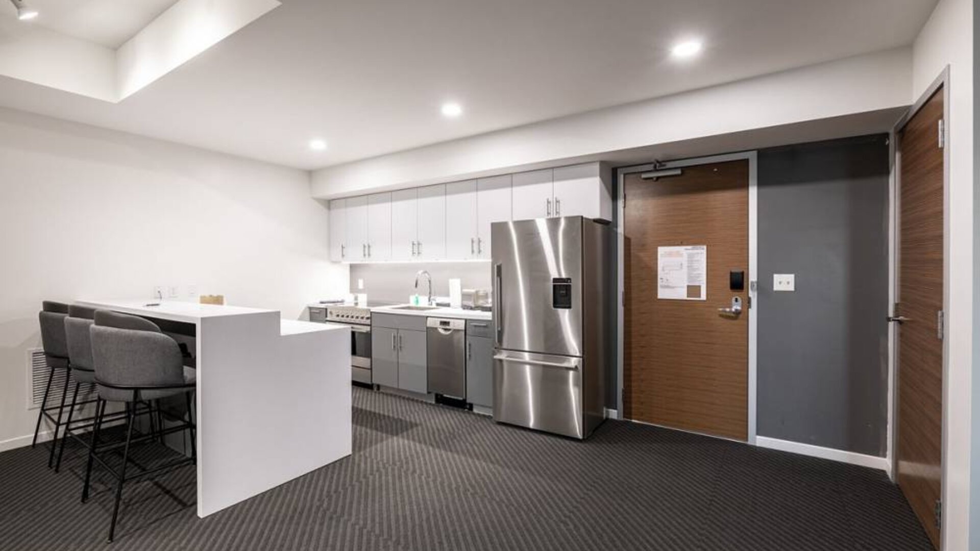 Spacious kitchen inside day use room at Hotel Chauncey.