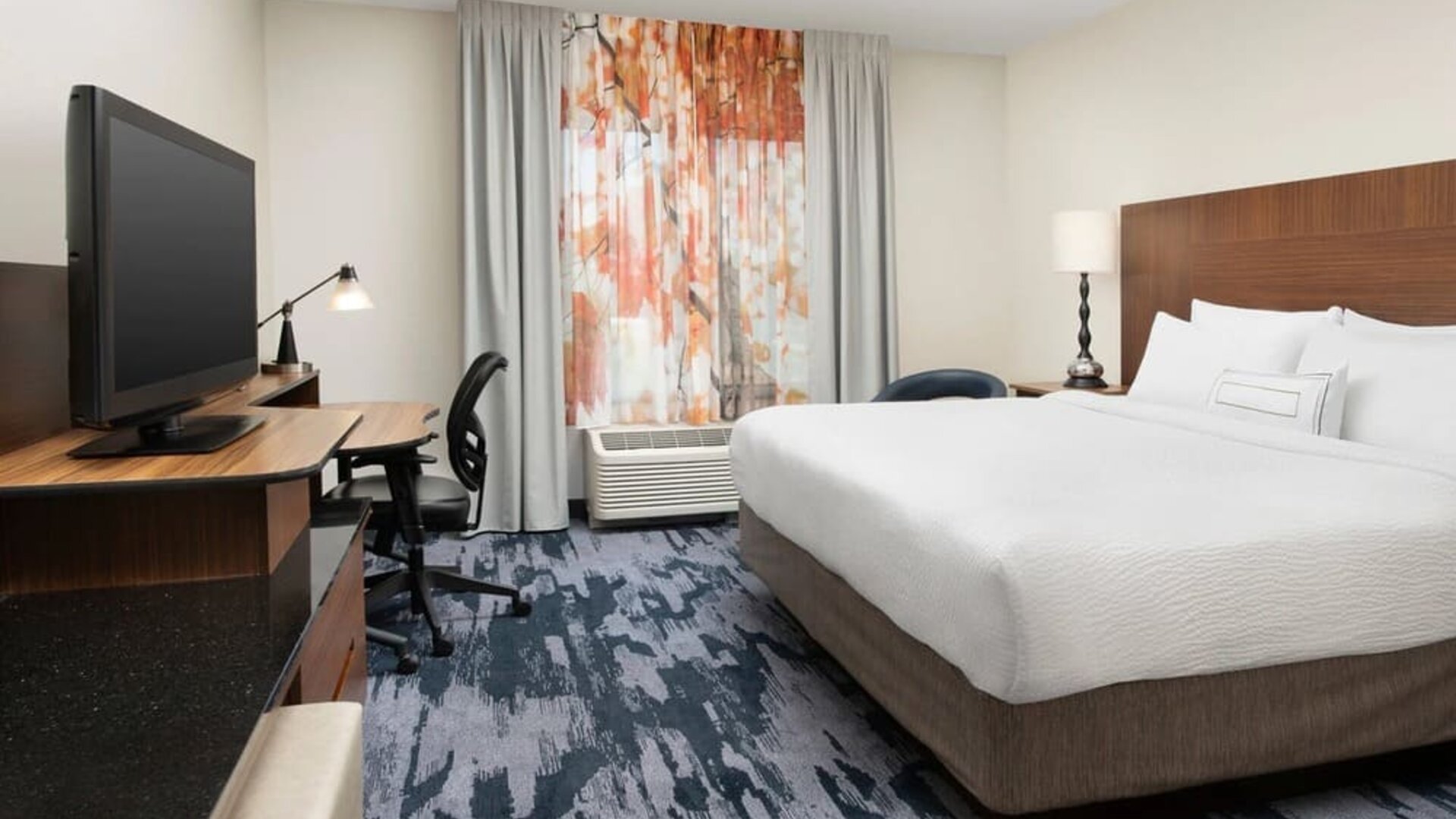 Delux king room with natural light at Fairfield Inn & Suites by Marriott Baltimore BWI Airport.