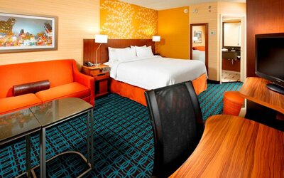 Spacious king room with work station at Fairfield Inn East Rutherford Meadowlands.